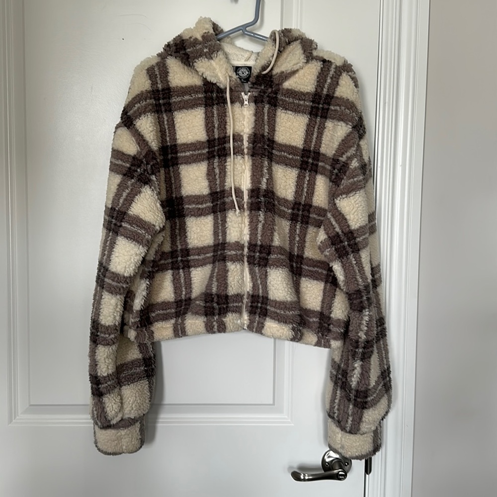 Plaid purple and white Jacket